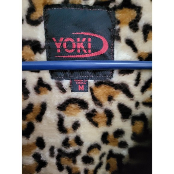 Yoki Olive‎ Green Anorak Jacket Leopard Faux Fur Lined Hooded Drawstring - Picture 7 of 11